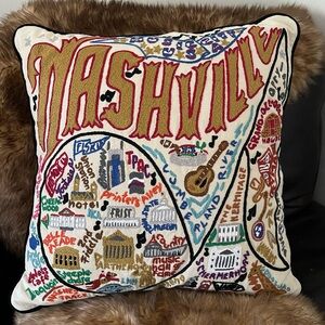NASHVILLE Hand-Embroidered Pillow NWOT